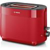 Bosch MyMoment TAT2M124 - Tostapane compatto, con funzione di scongelamento, con funzione di scongelamento, funzione di sollevamento, centraggio del pane, perfetto per 2 fette, 800 Watt, rosso opaco