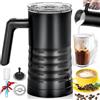 YESLUSY 4 in 1 montalatte elettrico, 580 ml, in acciaio inox, schiuma di latte caldo e freddo, scaldalatte per cioccolata calda, cappuccino, facile da pulire (nero)