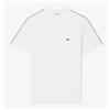 Lacoste T-Shirt M/M Bianca Fettuccia Scritta Spalle Uomo