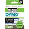 Dymo S0720920 Nastri D1, 24 mm x 7 m, Nero/Trasparente