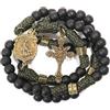 Nazareth Store Collana con rosario in paracord resistente e robusto in metallo color bronzo antico, perline di preghiera nere opache con medaglia di San e crocifisso