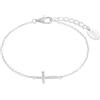 s.Oliver Bracciale in Argento 925 per bambine, con zirconi sintetici, 14+2 cm, Argento, croce, Fornito in confezione regalo