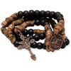 Nazareth Store Bronzo antico San Benedetto Rosario Paracord Nero opaco Perline robuste Rosario Collana con filo forte con croce INRI (Braunes Paracord Bronze St.Michael)