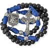 Nazareth Store Rosario in paracord di San Michele collana rosario robusta con cordoncino resistente e crocifisso cattolico del Perdono (Blu)