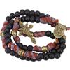 Nazareth Store Bronzo antico San Benedetto Rosario Paracord Nero opaco Perline robuste Rosario Collana con filo forte con croce INRI (Rote ParacordBronze St.Michael)