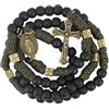 Nazareth Store Collana con rosario in paracord resistente e robusto in metallo color bronzo antico, perline di preghiera nere opache con medaglia di San e crocifisso (Croce di Gesù con medaglia miracolosa)