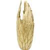 Kare Design vaso Feathers Gold, oro, rilievo piume, vaso da terra XXL, portafiori, centrotavola, sala, corridoio, studio, stile glam, stile elegante, 91cm (A)