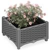 Relaxdays Vaso per Piante da Esterno Rettangolare, con Serbatoio d'Acqua, 23x40x40 cm per Balcone e Terrazza, Grigio