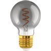 Eglo LED E27 dimmerabile, lampadina a spirale, lampada vintage nero-trasparente in design retrò, 4 Watt, 100 Lumen, illuminante bianco caldo, 2000k, Edison ST48, Ø 4,8 cm