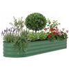 Garvee Orto Rialzato Da Esterno 240x60x45cm, Aiuola Rialzata in Metallo Ovale in Acciaio Zincato Con Rivestimento Antiruggine, Fioriera Da Giardino Grande Per Verdure e Fiori, Fondo Aperto, Verde