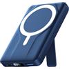Azmuth Power Bank per Magsafe, 10000mAh Batteria Esterna Magnetica Wireless Ricarica Rapida 20W USB-C con Display LED e Supporto, Caricatore Portatile per iPhone 17/16/15/14/13/12 Serie, Blu