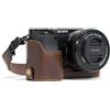 MegaGear Sony Alpha A6300, A6000 Ever Ready Custodia metà copertura in finta pelle per Fotocamera con Tracolla - Marrone scuro - MG961