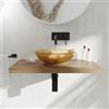 Parama Lavabo da appoggio in vetro trasparente 39,5x39,5x14 cm color giallo | Aurea