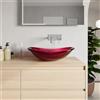 Parama Lavabo da appoggio in vetro trasparente 54x35x15,5 cm color bordeaux | Aurea