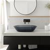Parama Lavabo da appoggio in vetro trasparente 56x36x11 cm colore antracite | Aurea