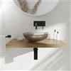 Parama Lavabo da appoggio in vetro trasparente 39,5x39,5x14 cm color marrone | Aurea