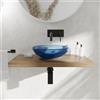 Parama Lavabo da appoggio in vetro trasparente 39,5x39,5x14cm color blu | Aurea