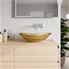 Parama Lavabo da appoggio in vetro trasparente 54x35x15,5 cm color giallo | Aurea