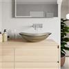Parama Lavabo da appoggio in vetro trasparente 54x35x15,5 cm color marrone | Aurea