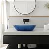 Parama Lavabo da appoggio in vetro trasparente 56x36x11 cm colore blu | Aurea