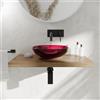 Parama Lavabo da appoggio in vetro trasparente 39,5x39,5x14 cm color bordeaux | Aurea
