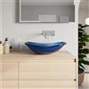 Parama Lavabo da appoggio in vetro trasparente 54x35x15,5 cm color blu | Aurea