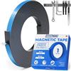 EffektWerk - Rotolo di nastro magnetico - 1 metro di lunghezza, 15mm di larghezza - strisce magnetiche con forte supporto autoadesivo - facile da tagliare e attaccare a superfici piane