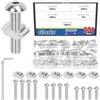 Glarks 1Sets M3 in acciaio al carbonio a testa di pulsante vite e scorrevole T-Nut Kit, include 100pcs Hex Socket Cap viti bulloni, 100pcs T-Slot Nut, 1pcs Hex-Wrench