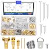 Glarks Kit da 279 pezzi per appendere quadri, accessori per appendere quadri, ganci, filo, chiodi, anello a D, kit per appendere cornici resistenti, accessori per appendere cornici
