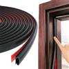NJCXOLA D-Tipo Guarnizioni per Porta,Guarnizione per Porta Finestra Adesiva, Autoadesivo Impermeabile Gomma Nastro Protezione, GPer le Fessure Delle Porte Rumore e Collisione Anti Freddo,6M（Nero)