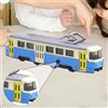 Modello di tram in miniatura giocattolo 1/90 con 2 Collezione arredamento Auto