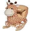 HOMCOM Cavallo a Dondolo Giraffa per Bambini con Cintura di Sicurezza in Legno
