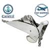 Can srl Musone basculante di prua inox ASI316 per ancore Danforth Sabbia max 20kg barca