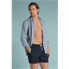 Intimissimi Costume Boxer Mare In 100% Lino A Tinta Unita Blu