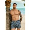 Intimissimi Costume Boxer Mare Stampa Mosaico Toni Blu Multicolore