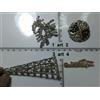 artigianale spilla metallo o strass smalto perle balia italy artigianale vintage brooch ce
