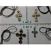 artigianale collana e croce strass perle plexy vetro italy artigianale vintage necklace b11