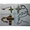 artigianale collana e croce strass perle plexy vetro italy artigianale vintage necklace b11