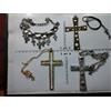 artigianale collana e croce strass perle plexy vetro italy artigianale vintage necklace b11