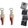 2pz corni scio 12cm gobbo portachiavi totonno fortuna charms corno plastica