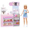 Barbie - Caffetteria, playset con bambola barista bionda e 12+ accessori a tema inclusi, tra cui macchina per caffè e frullati, tazze e cibo, giocattolo per bambini, 3+ anni, HXN94