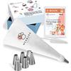 Wenburg Sacca a Poche per Dolci - 7 Ugelli per Tubazioni - Sac a Poche in Cotone da 40 cm - Bocchette Professionali in Acciaio Inox per la Decorazione di Torte, Cupcake e Biscotti (Set Premium Plus)