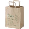Sacchetto di carta da 80 g/m² con manici piatti, 25 x 15 x 32 cm Kraft personalizzate o neutre