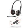HP Poly POLY Blackwire 3220 Auricolare Cablato A Padiglione Ufficio USB tipo-C Nero, Rosso