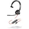 POLY Blackwire 3310 Auricolare Cablato A Padiglione Ufficio USB tipo A Nero