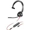 Poly Headset Blackwire C3315 monoaurale USB-C e 3,5 mm
