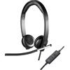LOGITECH Cuffie Logitech H650e con microfono, cuffie stereo, cancellazione del rumore, controllo del volume e mute sul cavo, indicatore LED, nero