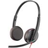 HP Poly Blackwire C3225 - Serie Blackwire 3200 - Cuffie - On-Ear - Con cavo - Spina da 3,5 mm, USB-C - Nero - Skype, Avaya, Cisco Jabber