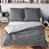 Famanu Set di biancheria da letto Wolkenfeld 200x200, grigio antracite, 3 pezzi - 1 copripiumino 200 x 200 + 2 federe 80x80