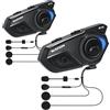 WAYXIN R16 Cuffia Bluetooth per moto - interfono per casco da moto con doppio chip, multi audio, impermeabile IP67, condivisione di musica e radio FM, per gruppo di 6 persone